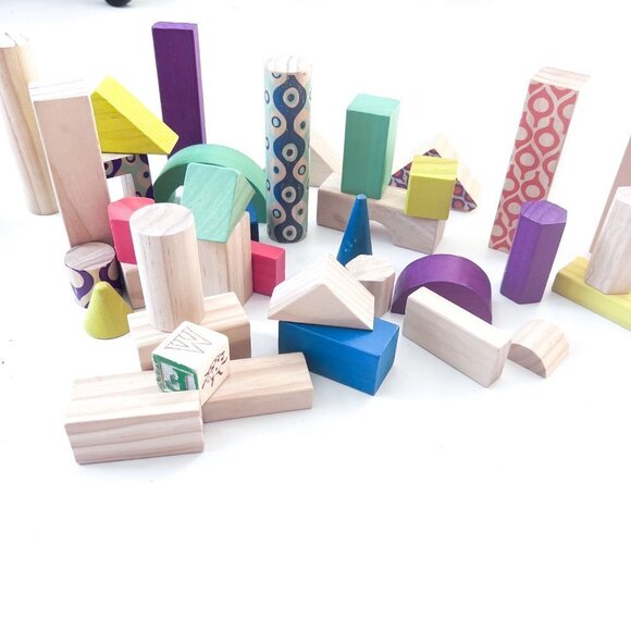 B.Toys Wood U Build it Wooden Blocks in a Bag - Picture 1 of 7